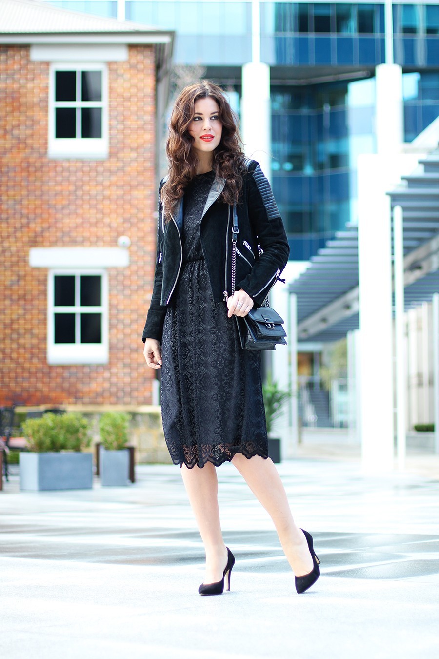 Black lace dress sales with jacket