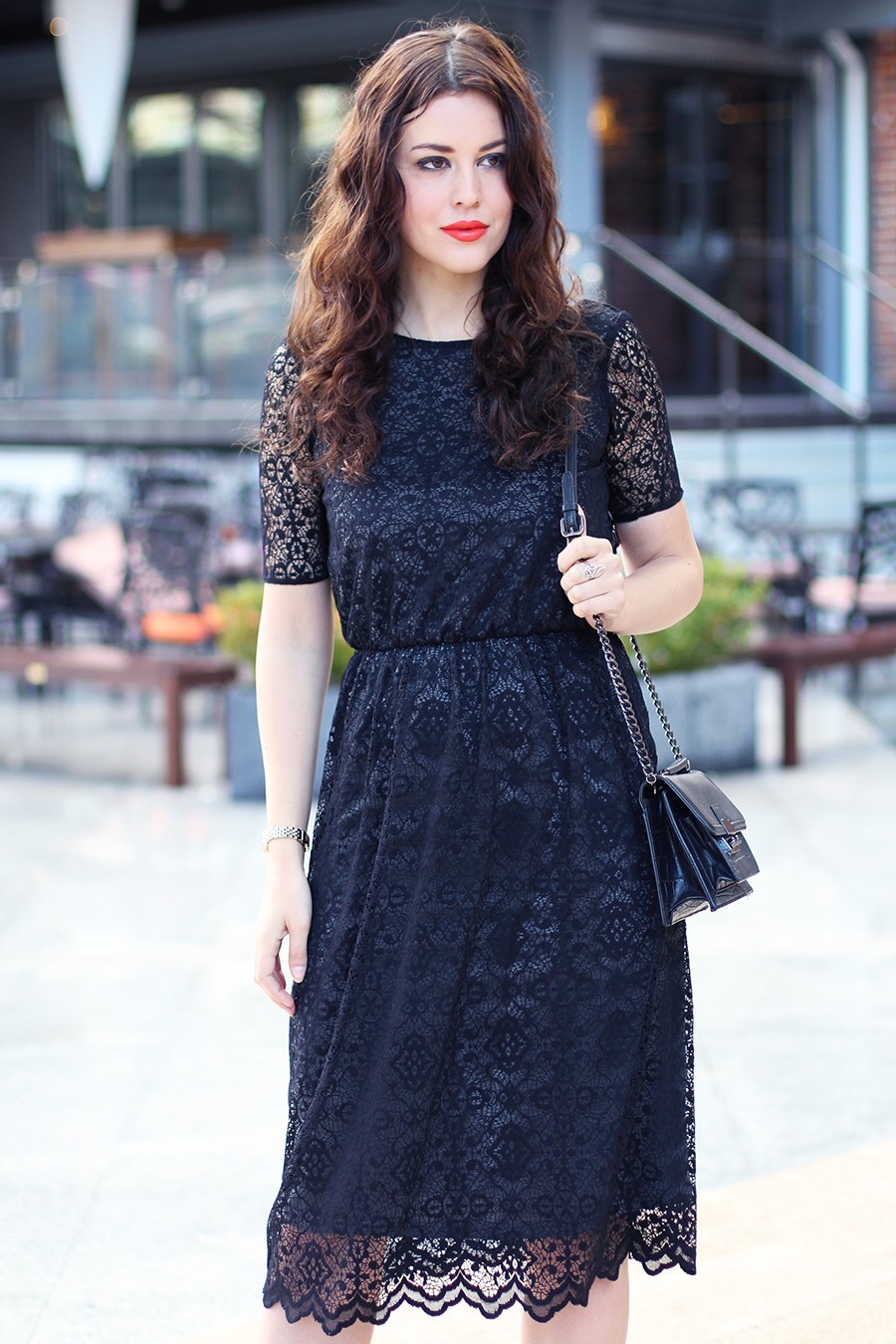 Black lace hot sale party dress