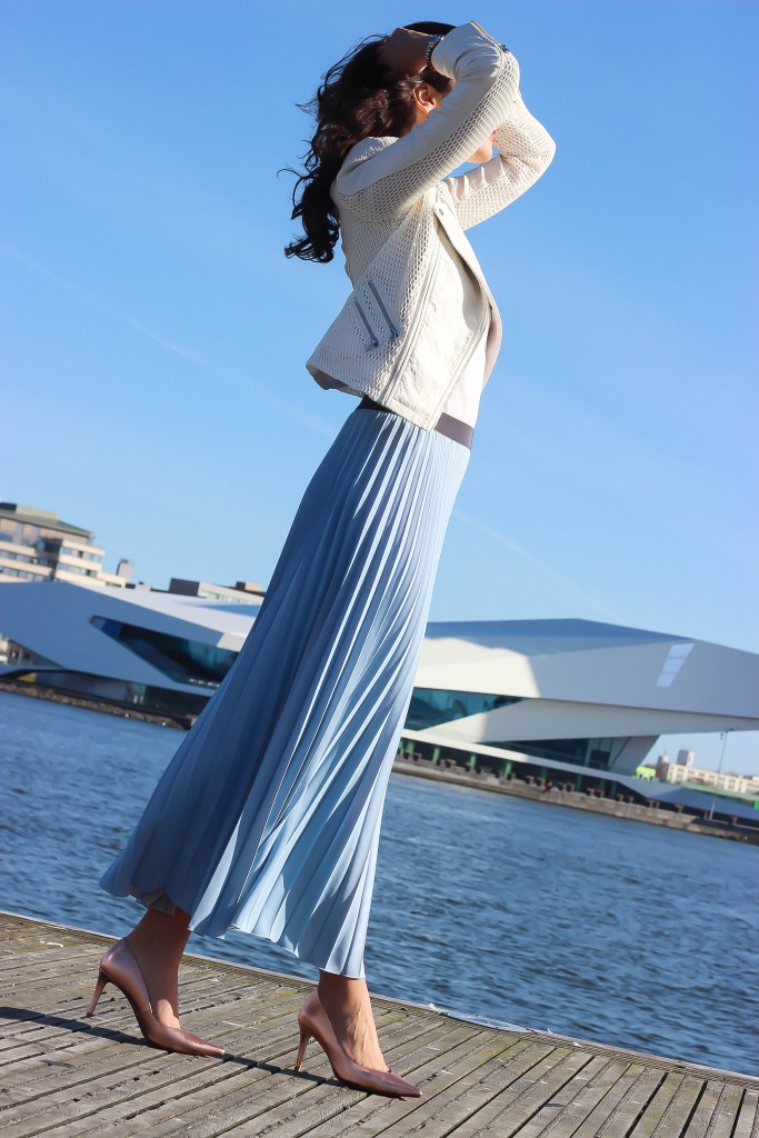 Light blue clearance maxi skirt outfit