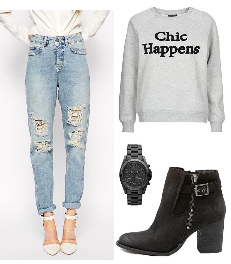 Cute outfits with 2024 black ankle boots